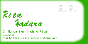 rita hadaro business card