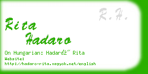 rita hadaro business card